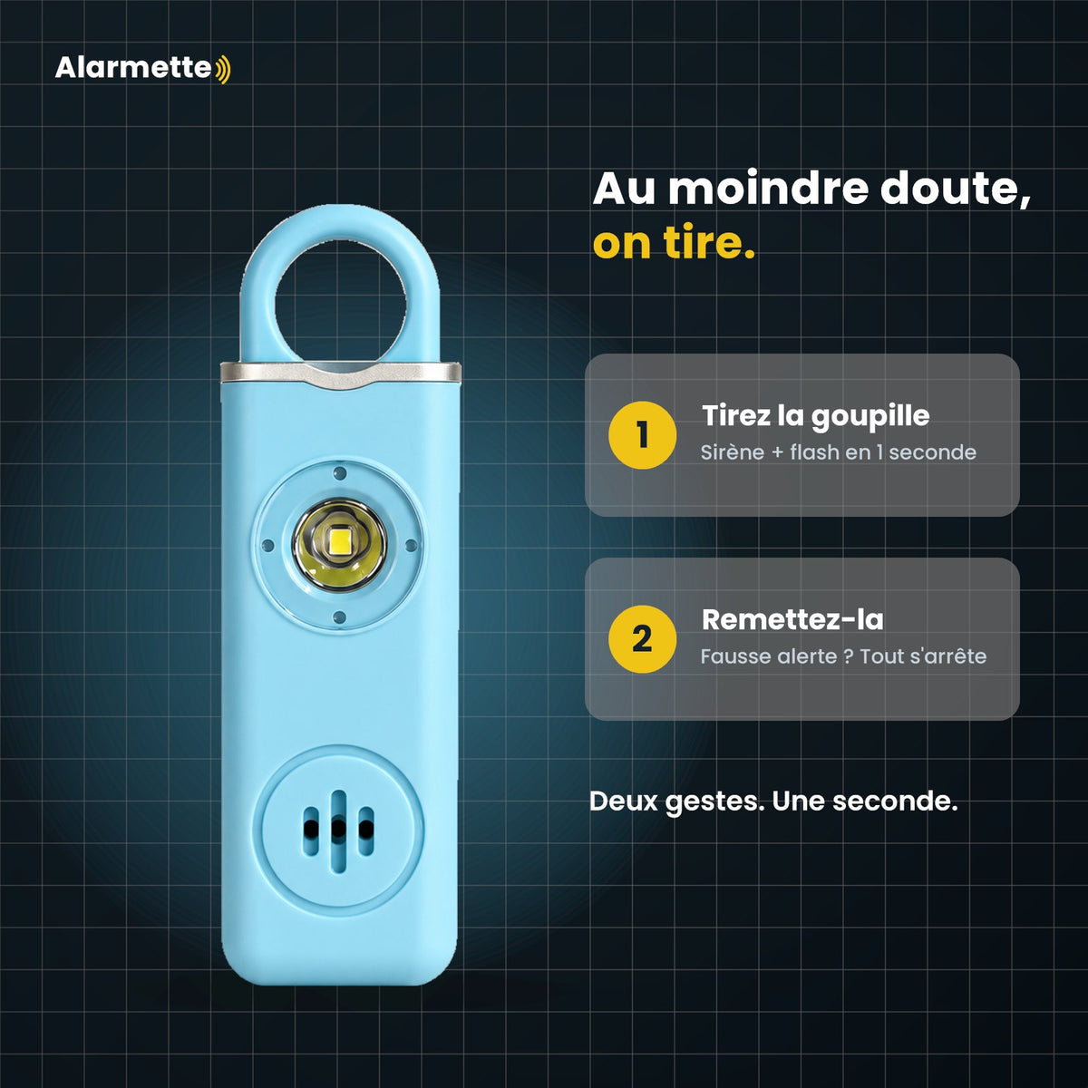 Au moindre doute on tire la goupille ; on la remet pour arrêter l'alarme